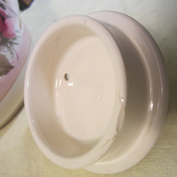 RARE VTG SADLER TEAPOT W/LID, PINK & CREAM W/ROSES, GOLD ACCENTS - Picture 9 of 12